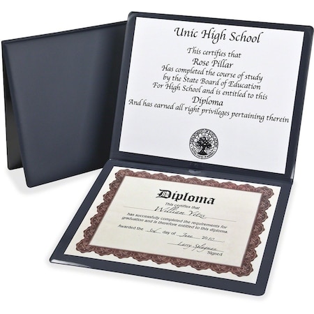 Diploma Cover, 12-1/2x10-1/2, Insert 12x10, Vinyl, Navy